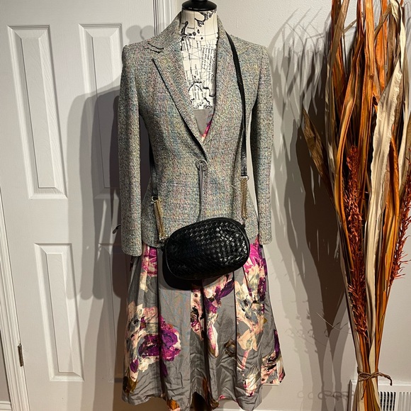 NWOT High Low Floral Print Pleated Overlay Fit Flare Cocktail Party A-line work - Picture 5 of 6